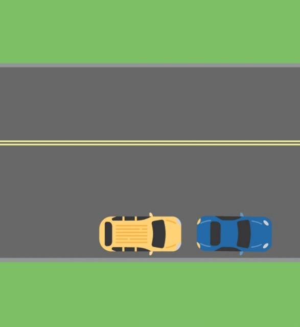 Move ahead while you straighten the wheel of your vehicle