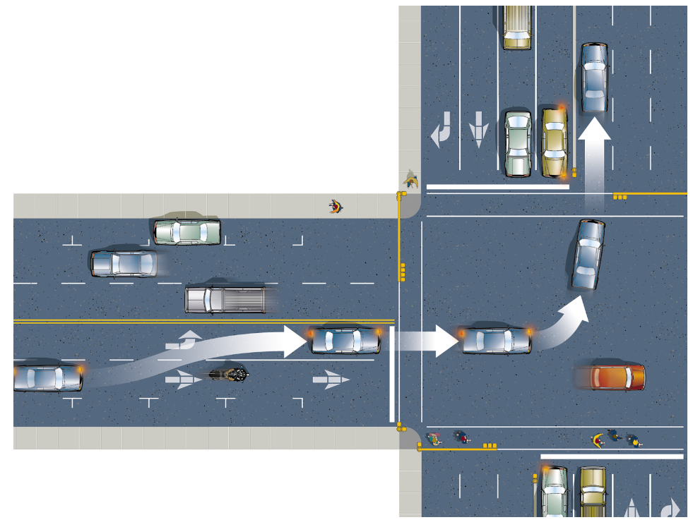 how to make a left turn